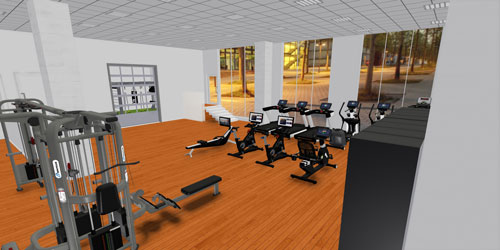 3D Design image of a fitness center